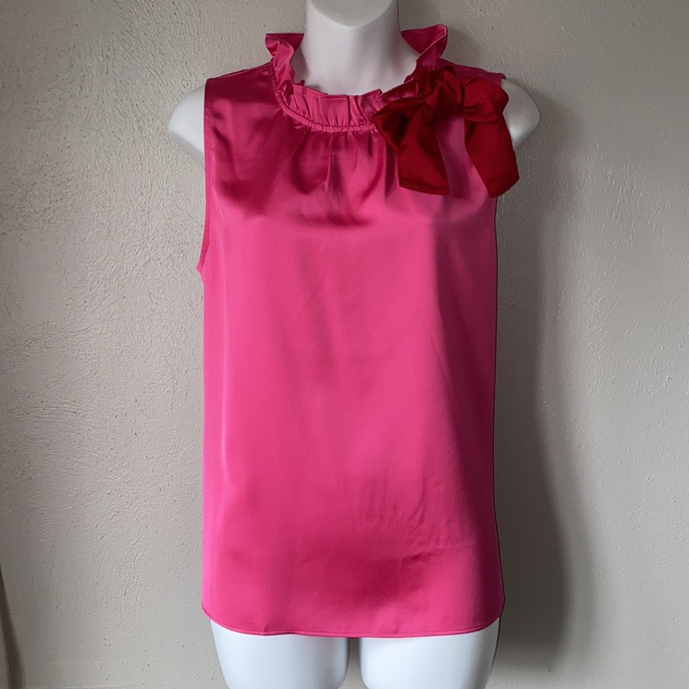 J crew Medium short sleeve blouse with satin collar